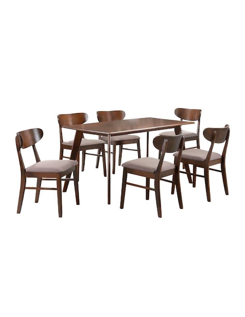 Comedor Diphy Bossa para 6 personas de madera de pino, MDF, y melamina