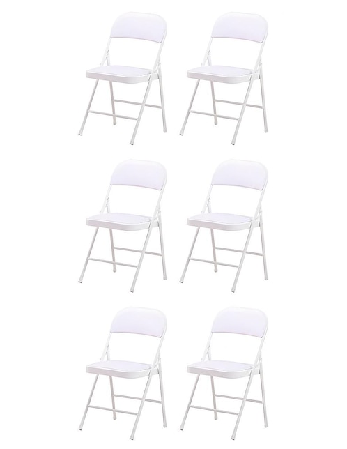 Set de sillas plegables 6 piezas de metal