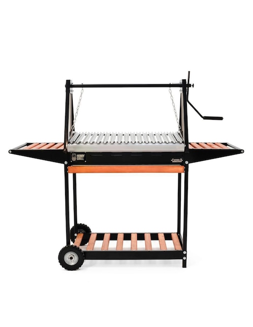 Asador carbón Hobby Grill Pampa II Elite negro de acero inoxidable