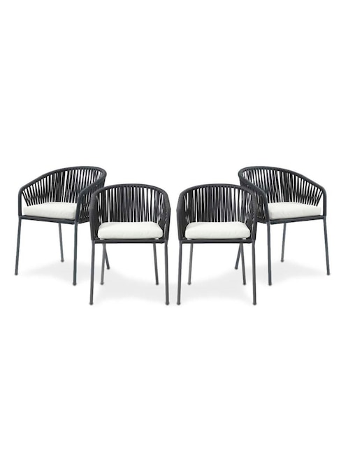 Set de sillas 4 piezas Mikonos Sochic de metal