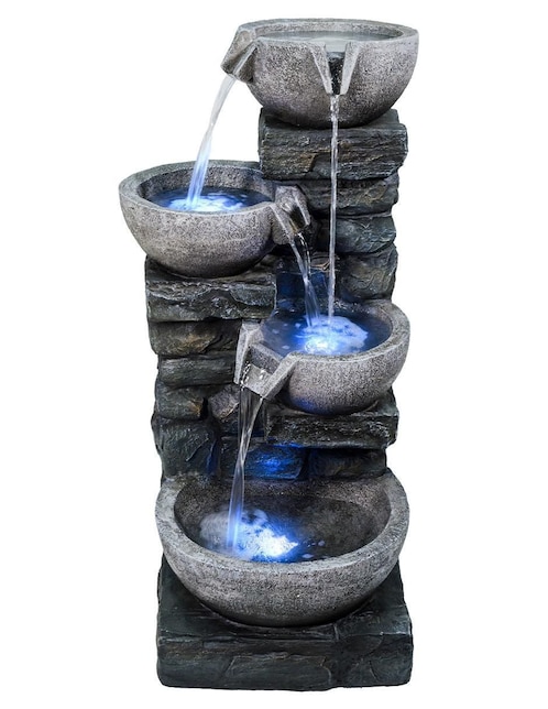 Fuente de agua Farzin con luz de poliresina