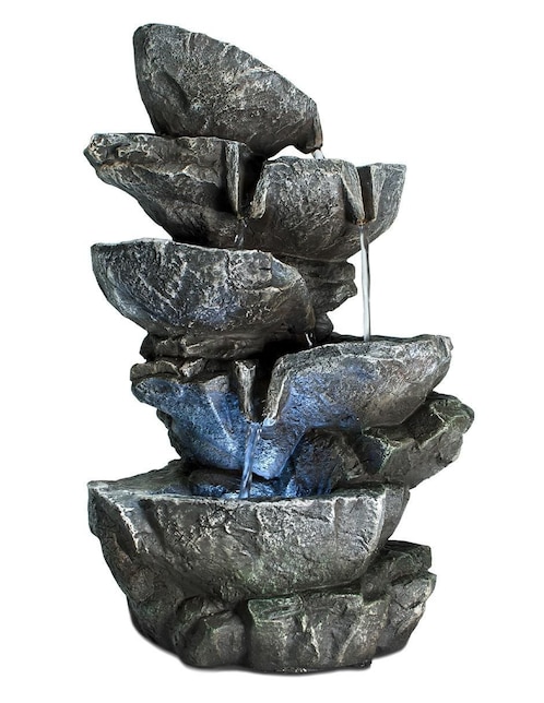 Fuente de agua Farzin con luz de poliresina