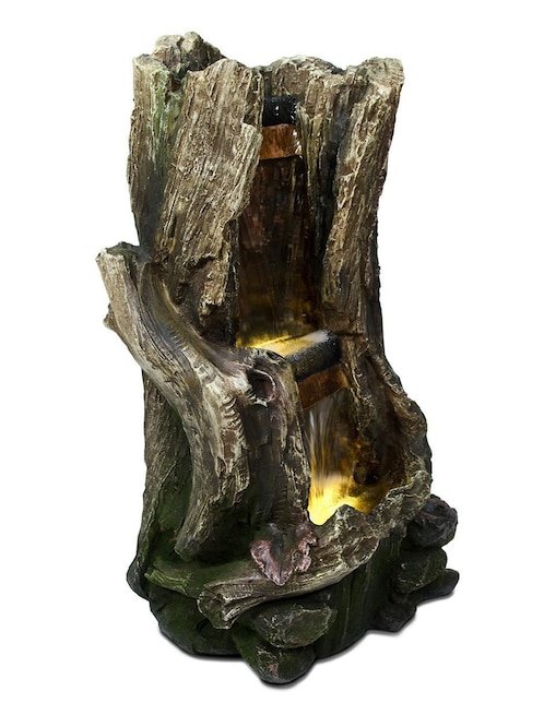 Fuente de agua Farzin con luz de poliresina