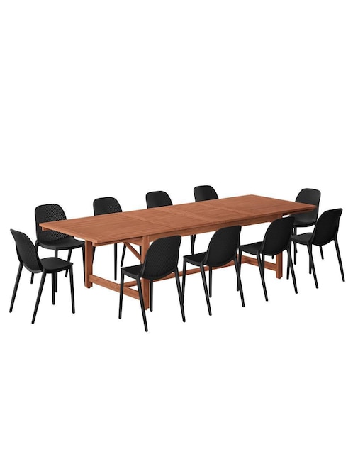 Comedor Saigon para 10 personas de madera de eucalipto 1