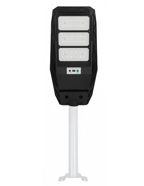 Lámpara solar led CM-TOP Luminaria Solar Integrada para Calle con Control Remoto, Sensor de Movimiento y Fotocelda, LED Exterior de Alta Potencia, Plástico Blanco, Resistente a Climas Extremos