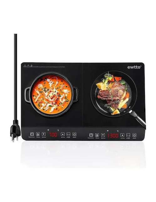 Parrilla de inducción Ewtto ET-H8008 de Acero inoxidable y vidrio