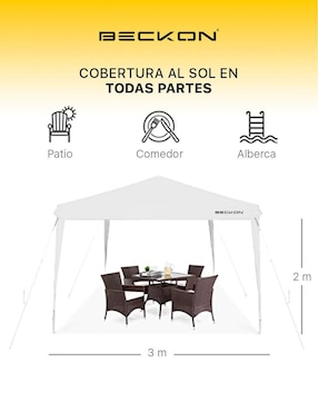 Carpa Beckon ancho 300 cm x largo 300 cm