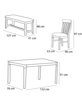 Comedor Poundex para 6 personas