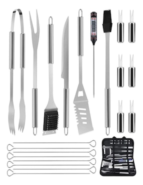 Set utensilios para asar de acero inoxidable
