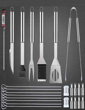 Set utensilios para asar Genérica de acero inoxidable