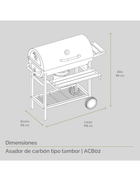 Asador de carbón Avera ACB02