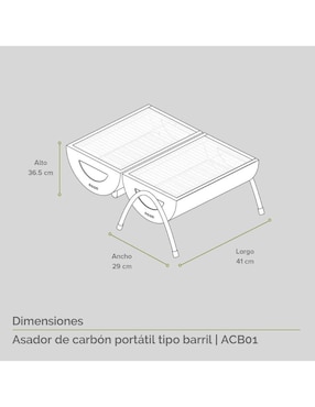 Asador de carbón Avera ACB01