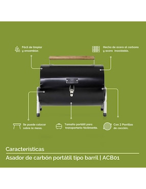 Asador de carbón Avera ACB01