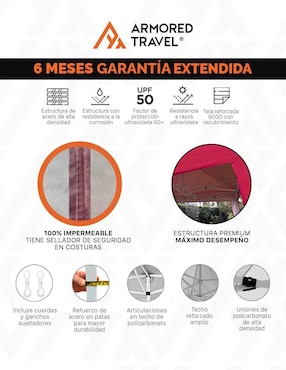 Carpa Armored Travel ancho 300 cm x largo 300 cm