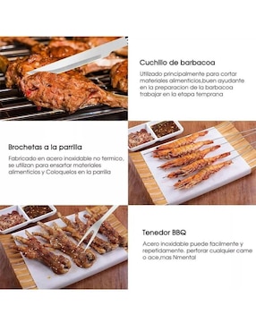 Set utensilios para asar Genérica de acero inoxidable
