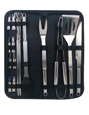 Set Utensilios Para Asar De Acero Inoxidable