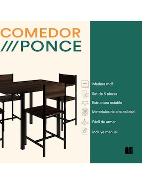 Comedor Ponce Mubson para 4 personas