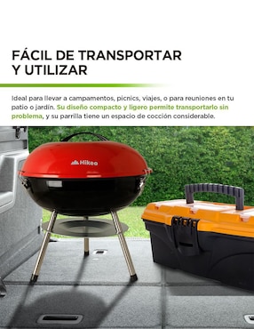 Asador carbón Hikeo portátil de acero inoxidable
