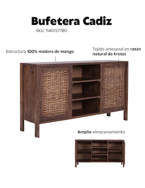 Baúl para jardín de ratán natural Lottus Cádiz