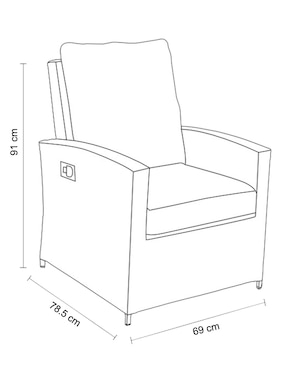 Reclinable Finlandia Top Sun de ratán