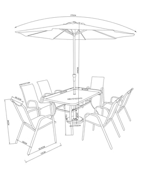 Comedor Wision para 6 personas de cristal