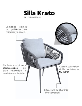Silla Krato Lottus de aluminio