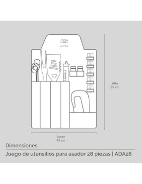 Set utensilios para asar Avera de acero inoxidable