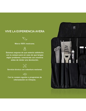 Set utensilios para asar Avera de acero inoxidable