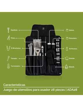 Set utensilios para asar Avera de acero inoxidable