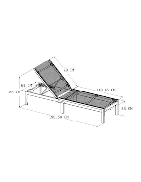 Camastro Midtown Concept Kingsbury Lounger de madera eucalipto