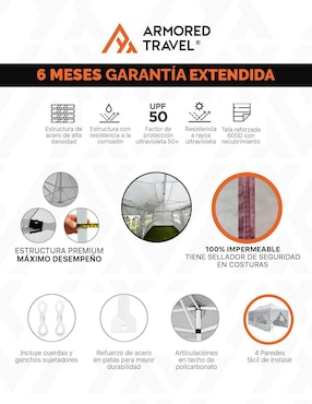 Carpa Armored Travel ancho 300 cm x largo 600 cm