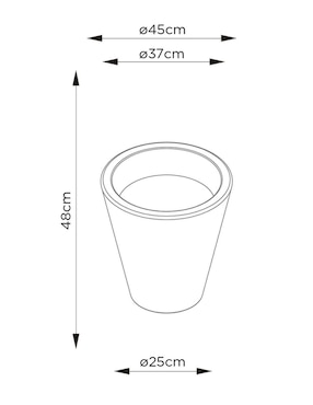 Maceta New Garden Girasol 45 cm de plástico con sistema automático de riego