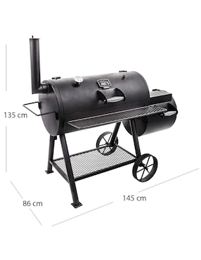 Asador carbón Oklahoma Joe's Smokers Offset Highland de acero inoxidable