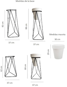 Maceta con base New Garden Magnolia con sistema automático de riego