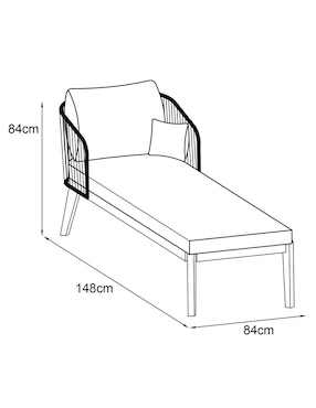 Chaise lounge Wision de madera acacia