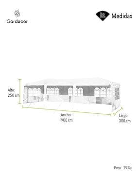 Carpa Gardecor ancho 900 cm x largo 300 cm