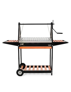 Asador Carbón Hobby Grill Pampa II Elite Negro De Acero Inoxidable