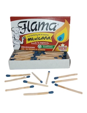 Paquete de fósforos parrillero flama
