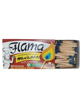 Paquete de fósforos parrillero flama