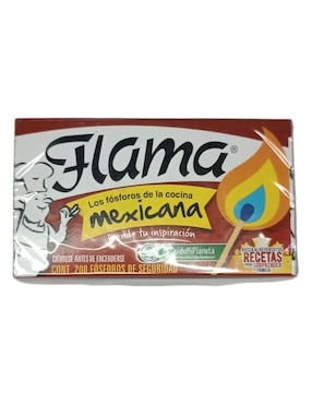 Paquete de fósforos parrillero flama