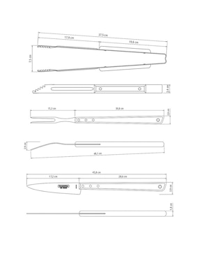 Set de cuchillos para trinchar Tramontina Churrasco 3 piezas
