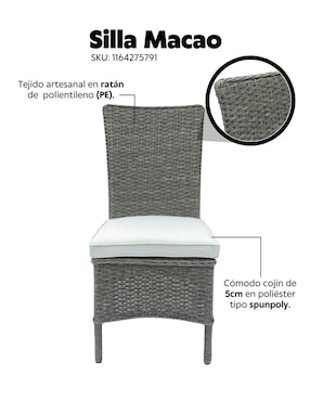 Silla Macao Lottus de ratán polietileno