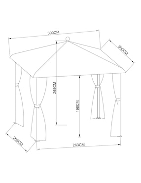 Carpa Wision ancho 300 cm x largo 300 cm
