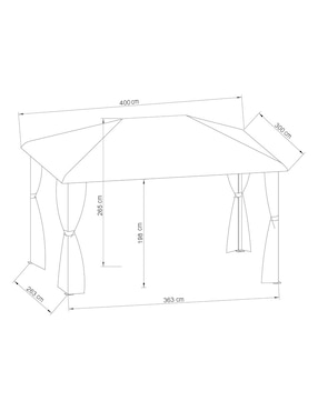 Carpa Wision ancho 300 cm x largo 400 cm