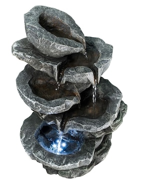 Fuente de agua Farzin con luz de poliresina