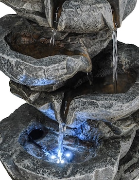 Fuente de agua Farzin con luz de poliresina