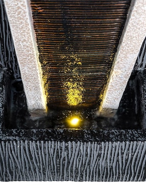 Fuente de agua Farzin con luz de poliresina