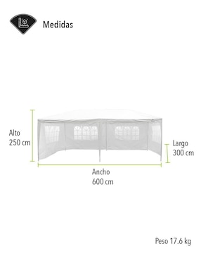 Carpa Gardecor ancho 600 cm x largo 300 cm