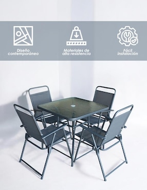 Comedor Jardín Ilios Innova para 4 personas de cristal