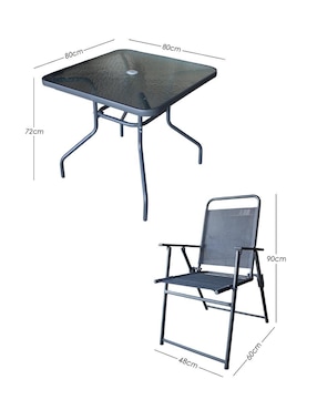 Comedor Jardín Ilios Innova para 4 personas de cristal